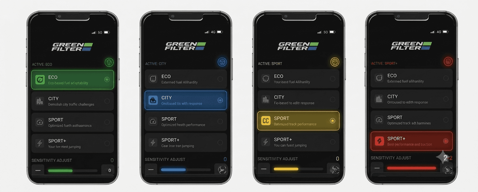 Four driving modes - ECO, CITY, SPORT, and SPORT+